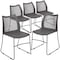 Flash Furniture Gray Plastic Stack Chair, PK5 5-RUT-498A-GY-GG - alternate 2